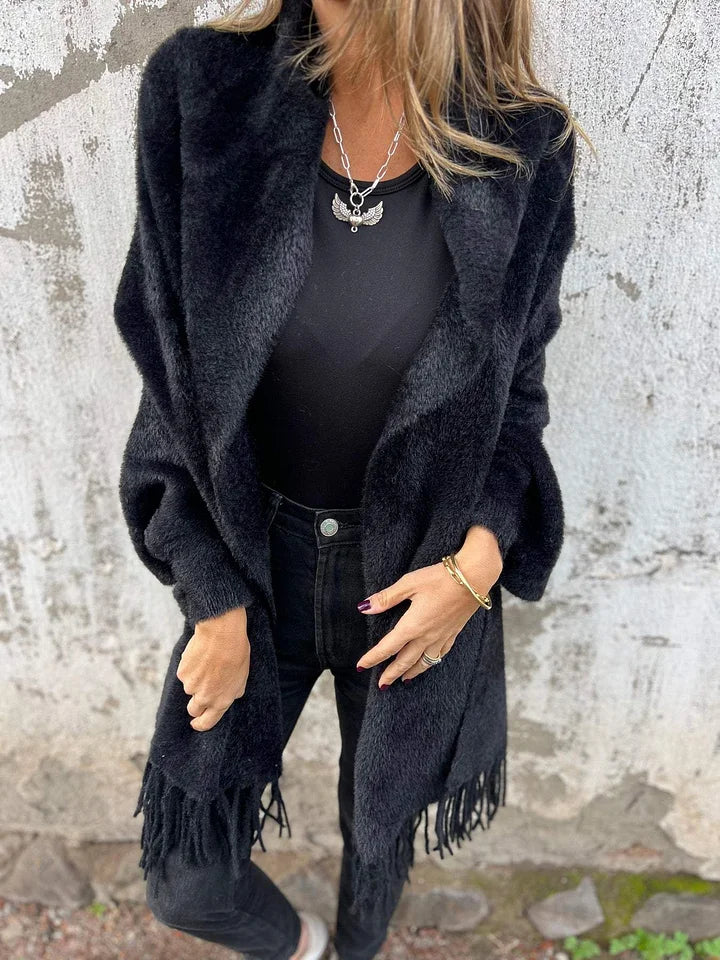 BILA | Manteau à manches longues avec franges pour tous les jours