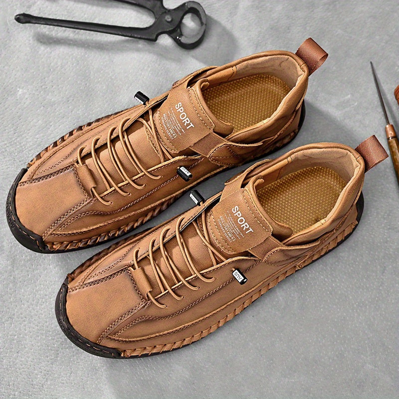 Chaussures Casual pour Hommes en Cuir Véritable - Respirantes, Antidérapantes, Toutes Saisons