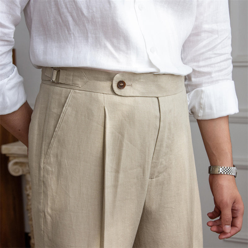 St. Barts | Pantalons en Lin avec Pli