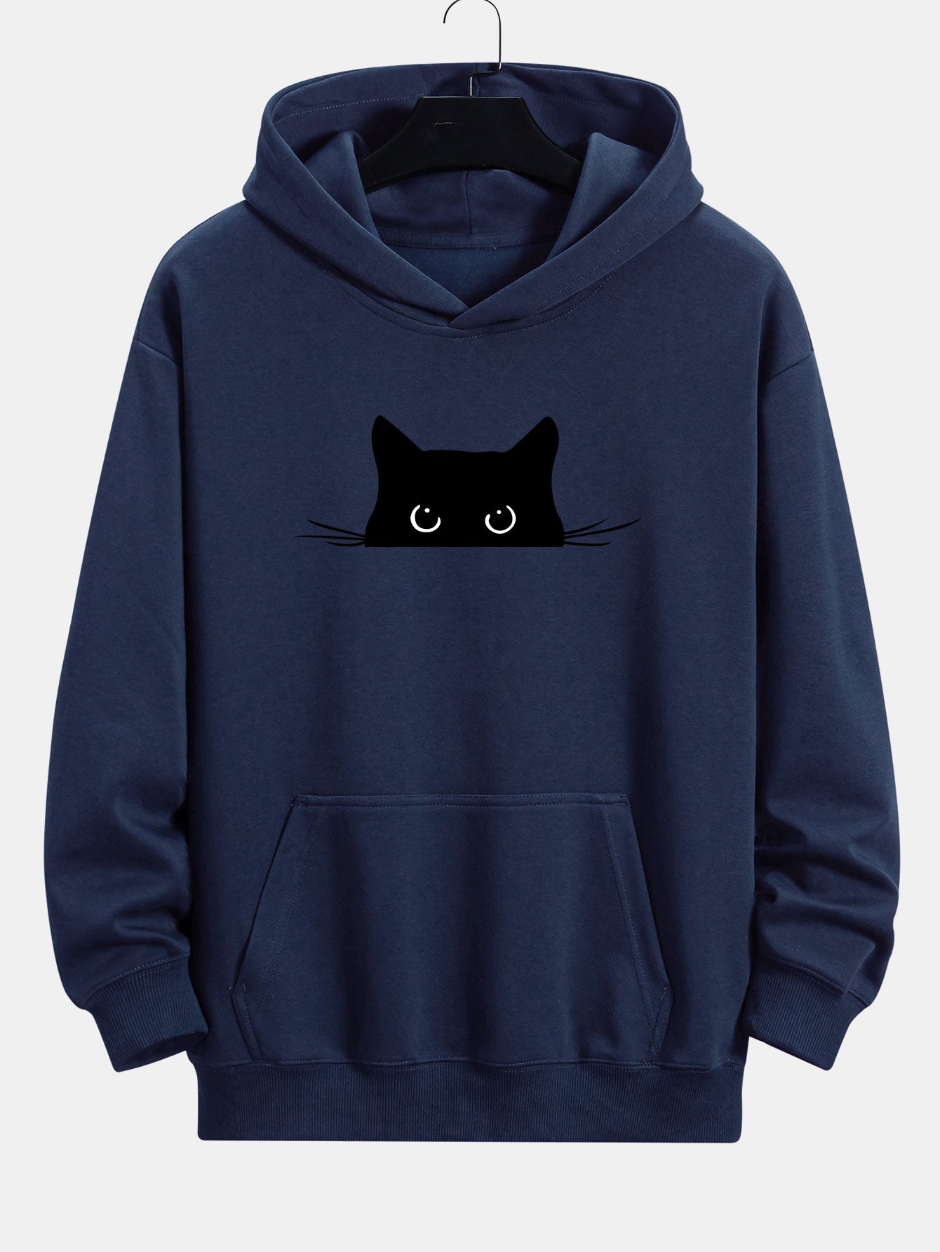 Hoodie Relaxed Fit Imprimé Chat Noir