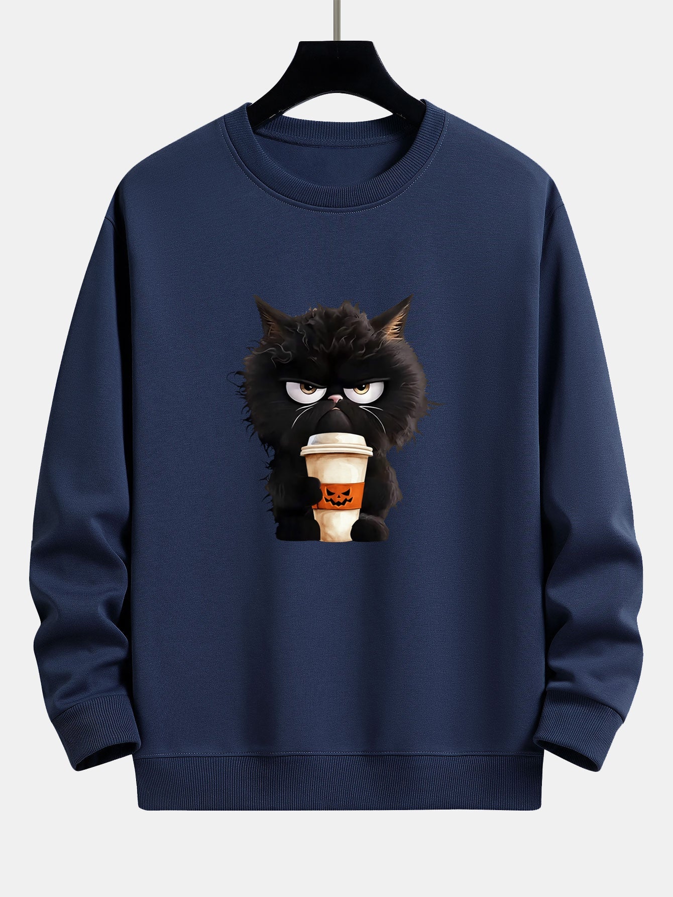 Pull Ample Halloween Chat Noir Café