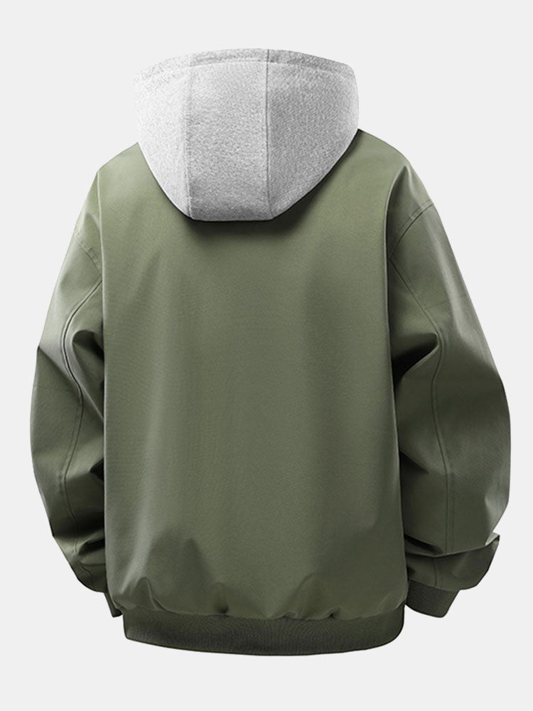 Veste bomber en velours côtelé à coupe relax avec capuche amovible