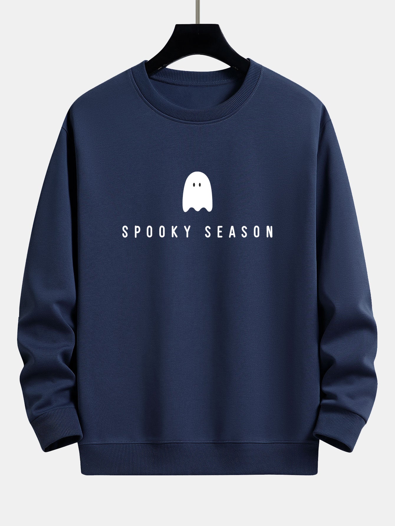 Sweatshirt avec impression de fantôme pour la saison effrayante, coupe décontractée