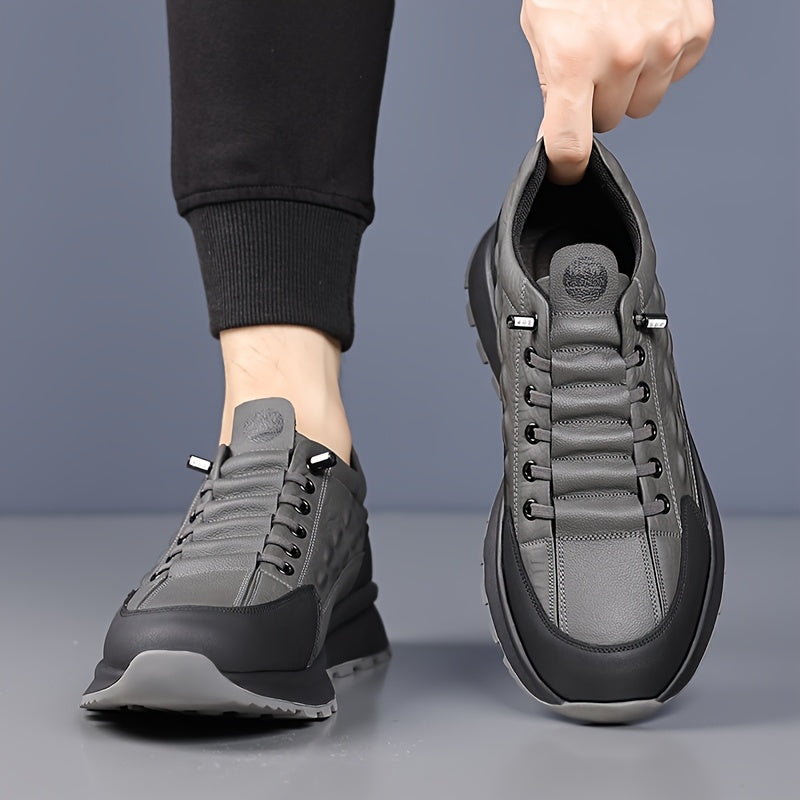 DAOD Hommes Baskets En Cuir Véritable Basses