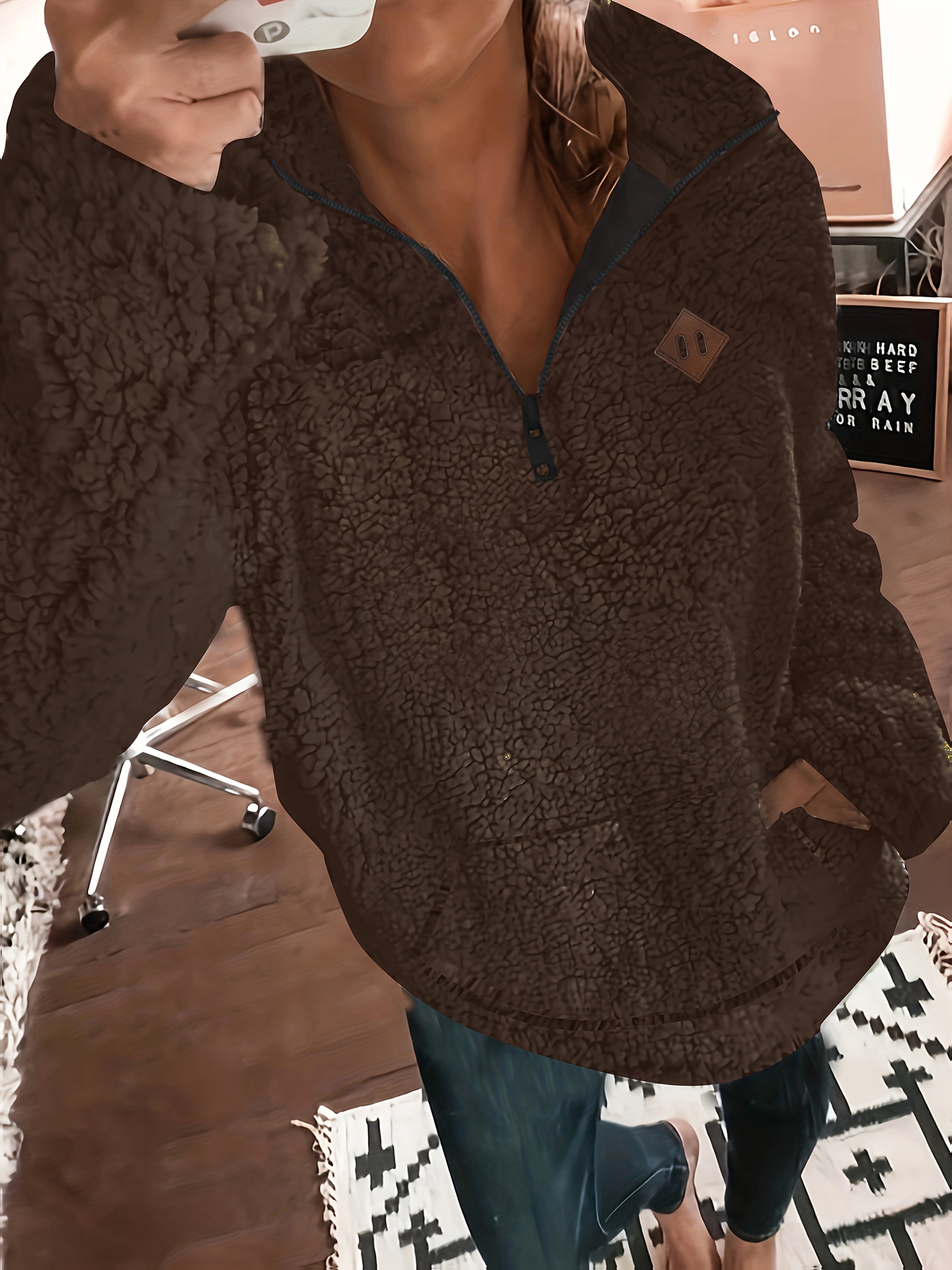 NOREEN | Pull Teddy avec Fermeture Éclair