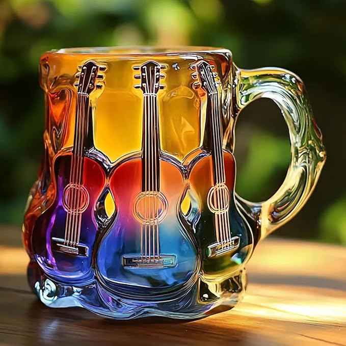 Mug fait à la main avec des designs de guitare en 3D