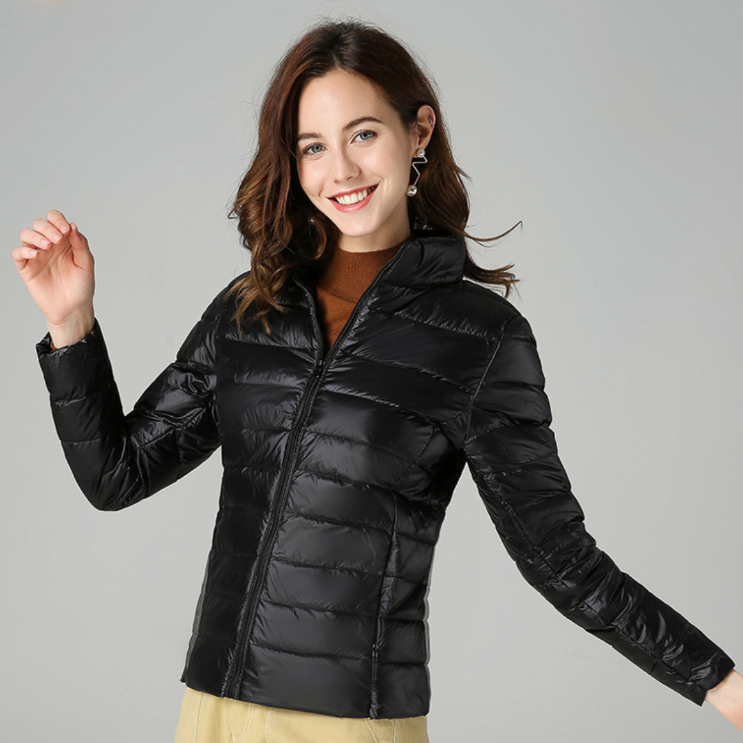 Aurora - Nouvelle Veste Ultralight avec Plumes Blanches de Canard