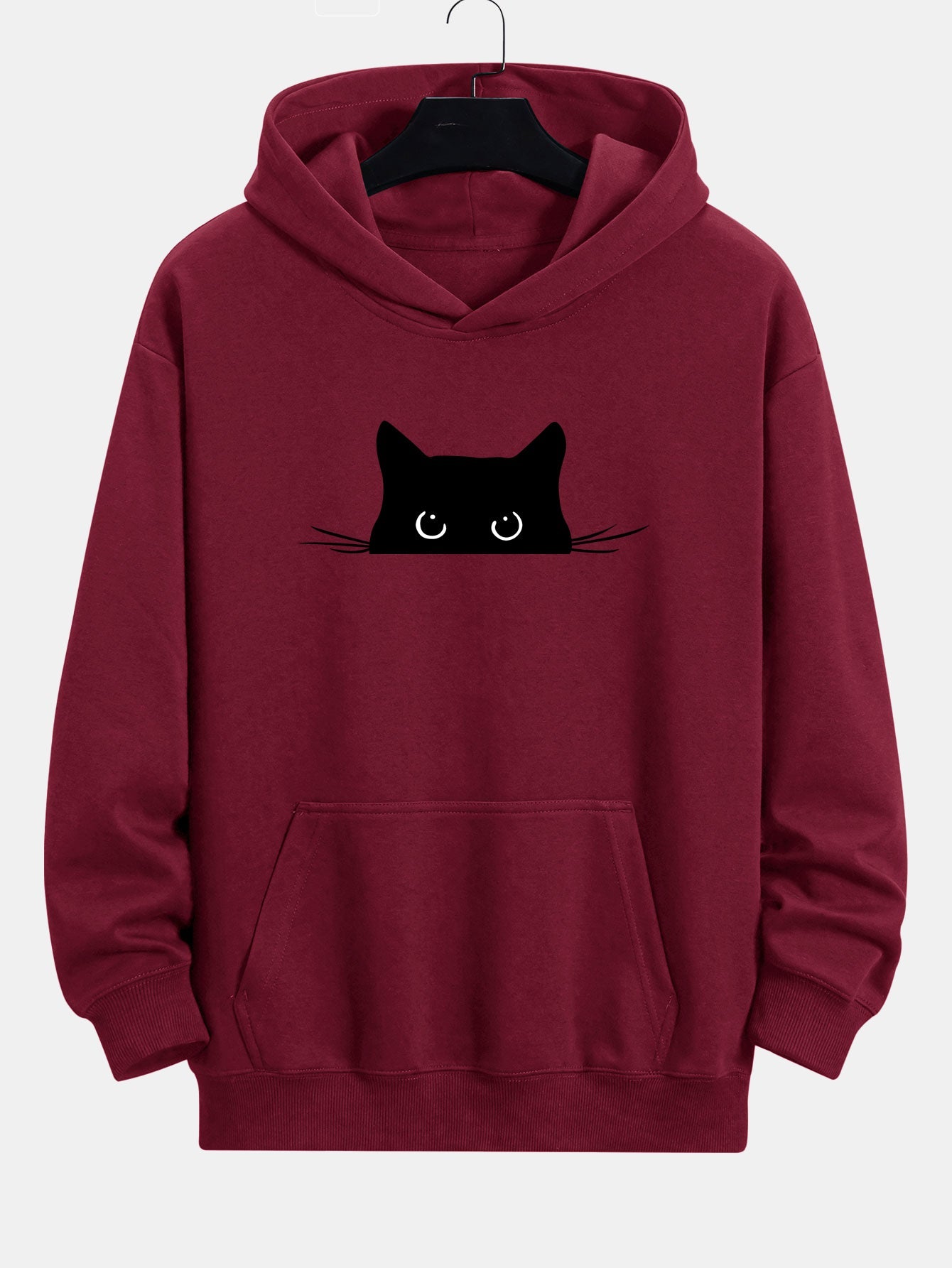 Hoodie Relaxed Fit Imprimé Chat Noir