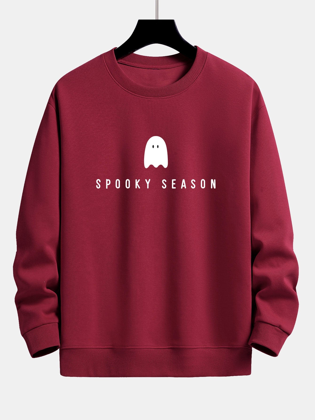 Sweatshirt avec impression de fantôme pour la saison effrayante, coupe décontractée
