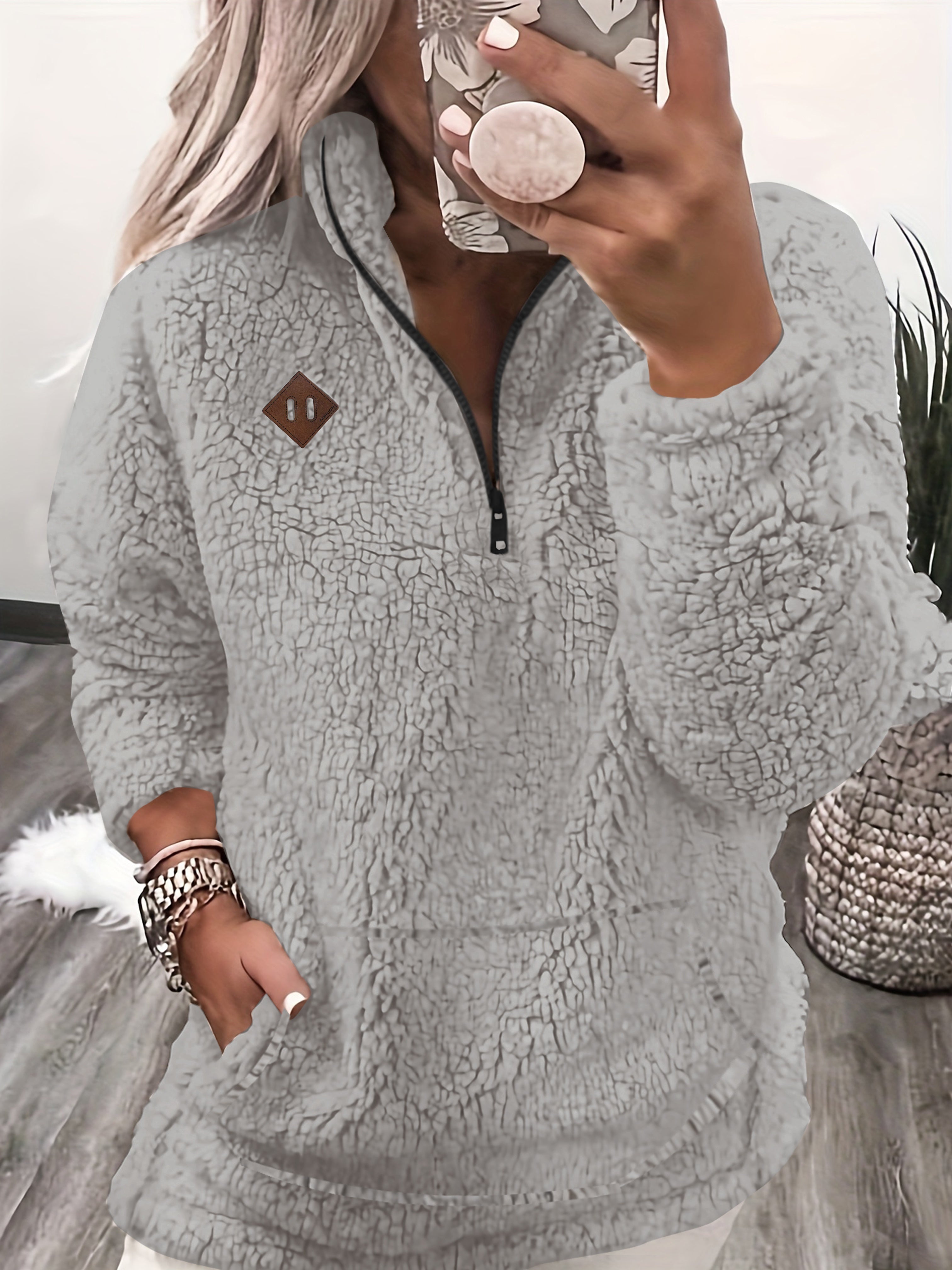 NOREEN | Pull Teddy avec Fermeture Éclair