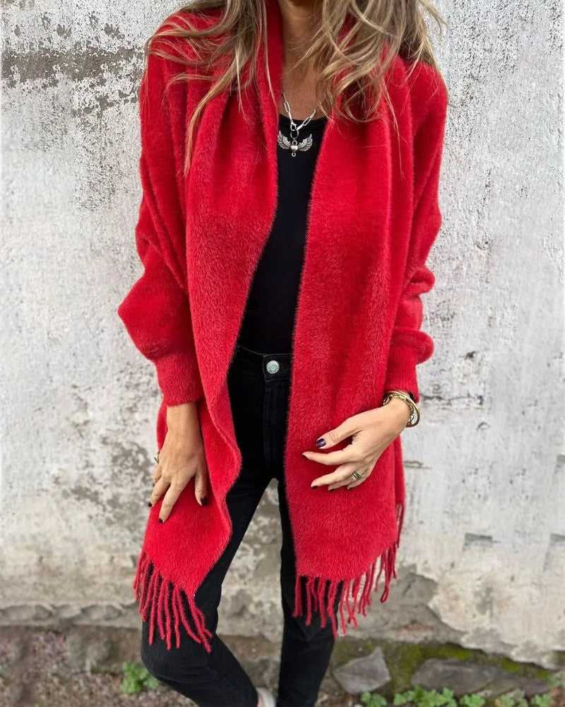 BILA | Manteau à manches longues avec franges pour tous les jours