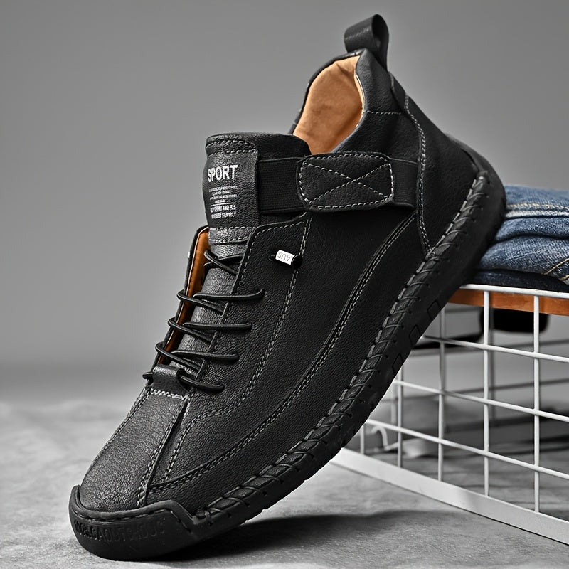 Chaussures Casual pour Hommes en Cuir Véritable - Respirantes, Antidérapantes, Toutes Saisons