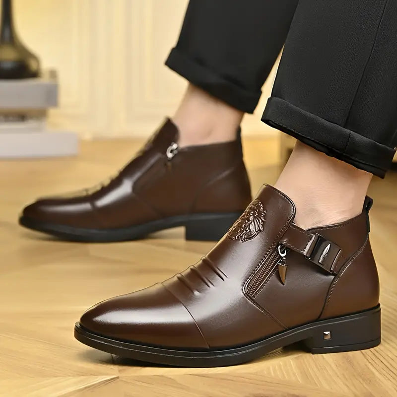 Bottines en cuir noir Alex avec zip latéral pour un look audacieux et sophistiqué