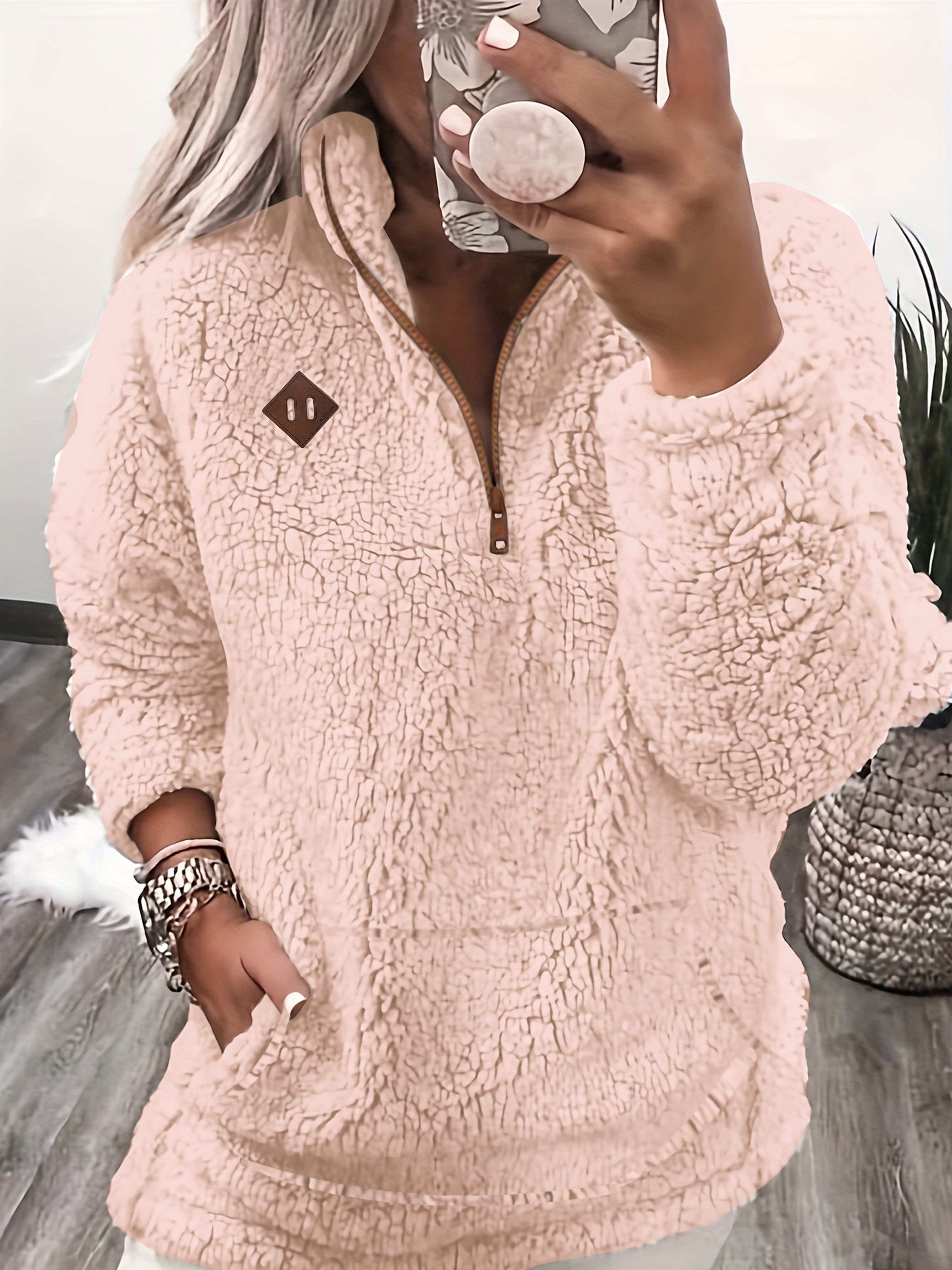 NOREEN | Pull Teddy avec Fermeture Éclair