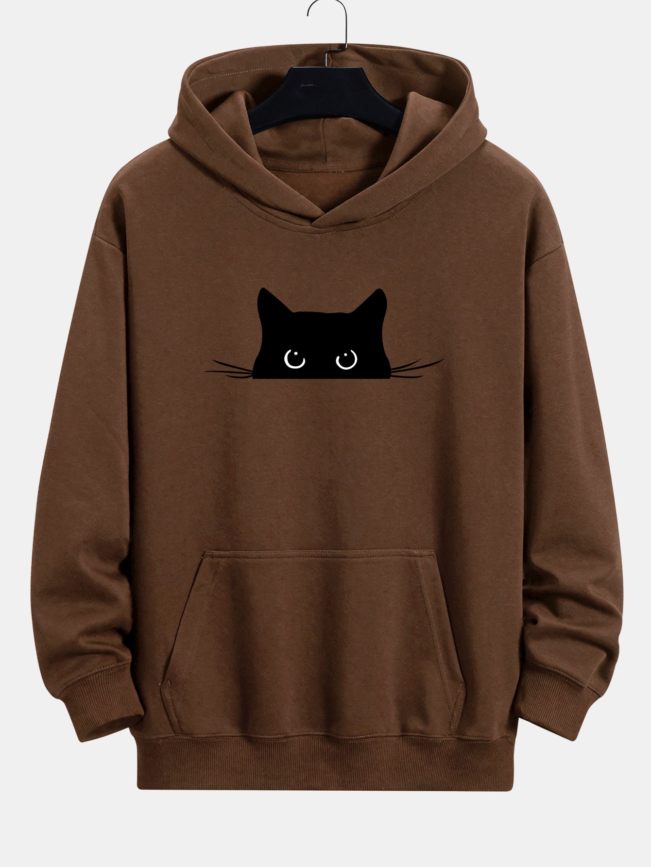 Hoodie Relaxed Fit Imprimé Chat Noir