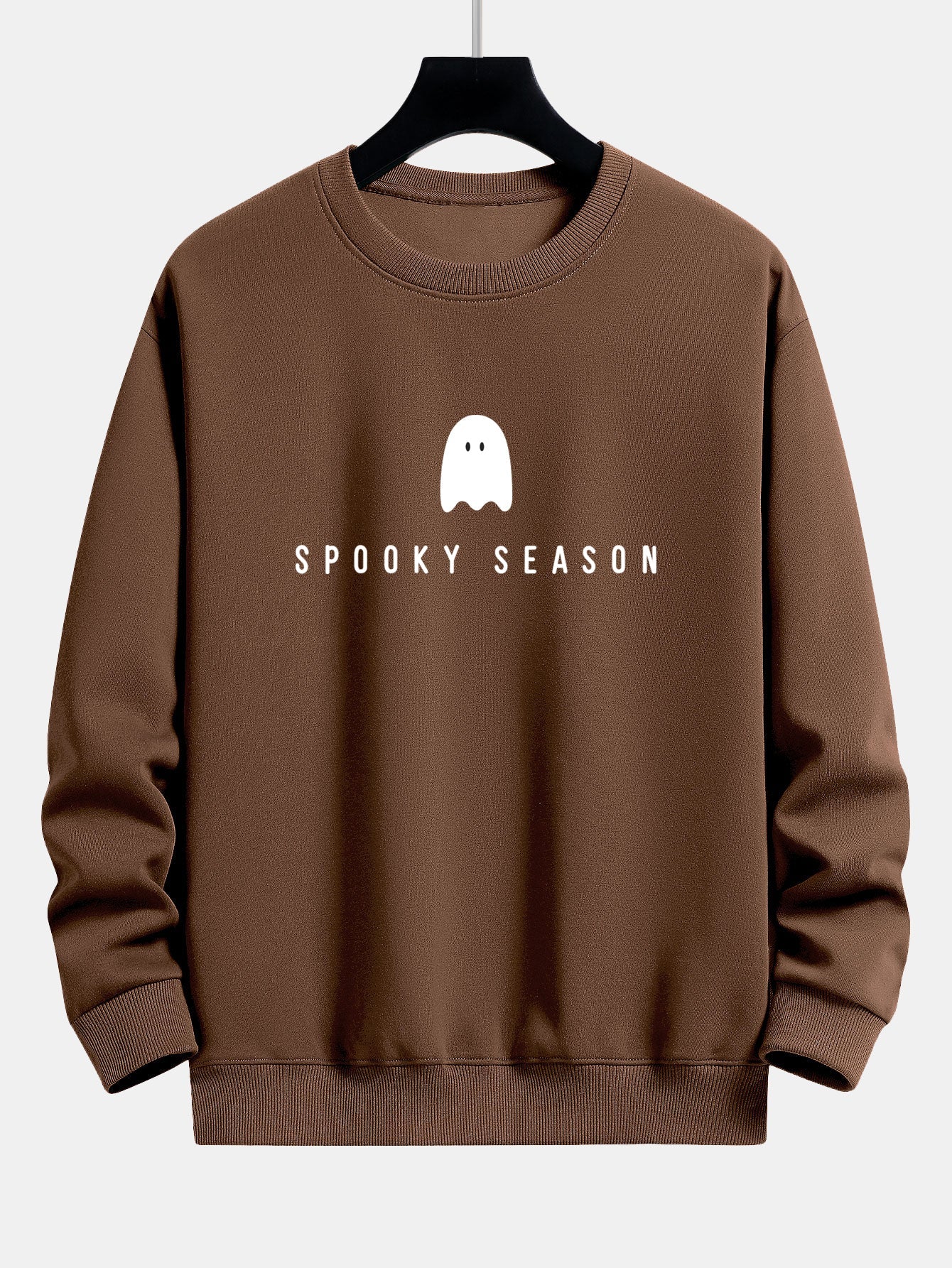 Sweatshirt avec impression de fantôme pour la saison effrayante, coupe décontractée