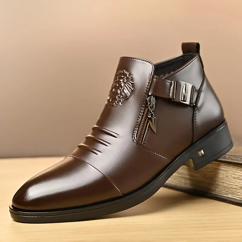 Bottines en cuir noir Alex avec zip latéral pour un look audacieux et sophistiqué