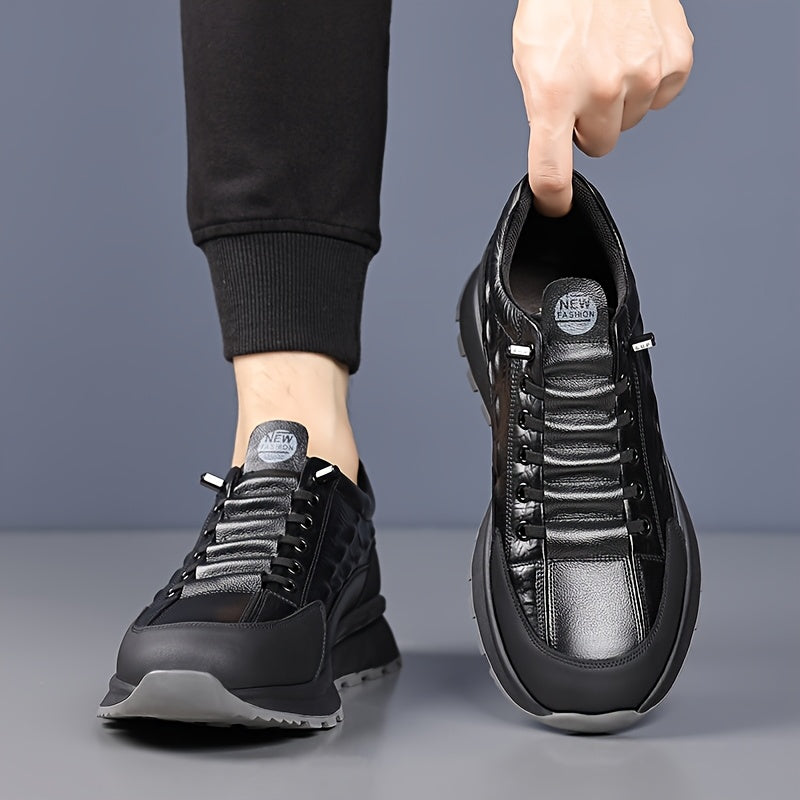 DAOD Hommes Baskets En Cuir Véritable Basses