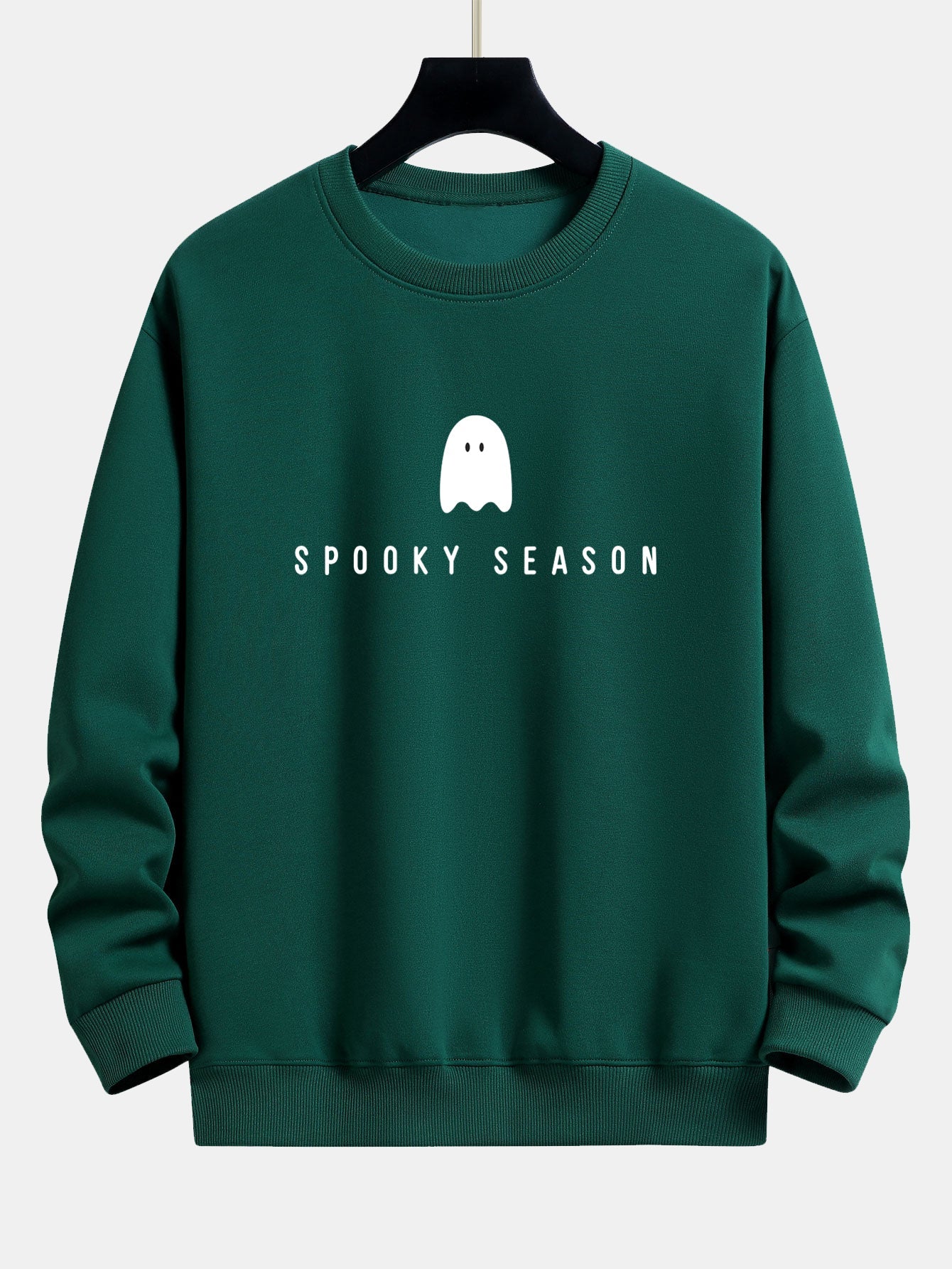 Sweatshirt avec impression de fantôme pour la saison effrayante, coupe décontractée