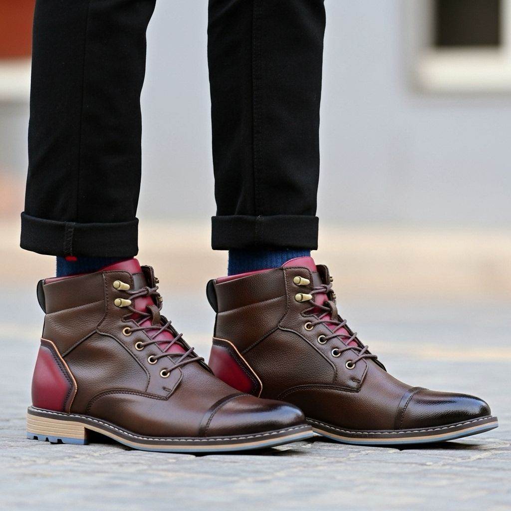 Nathan | Bottines en Similicuir avec Fermeture Éclair Latérale et Semelle en Caoutchouc
