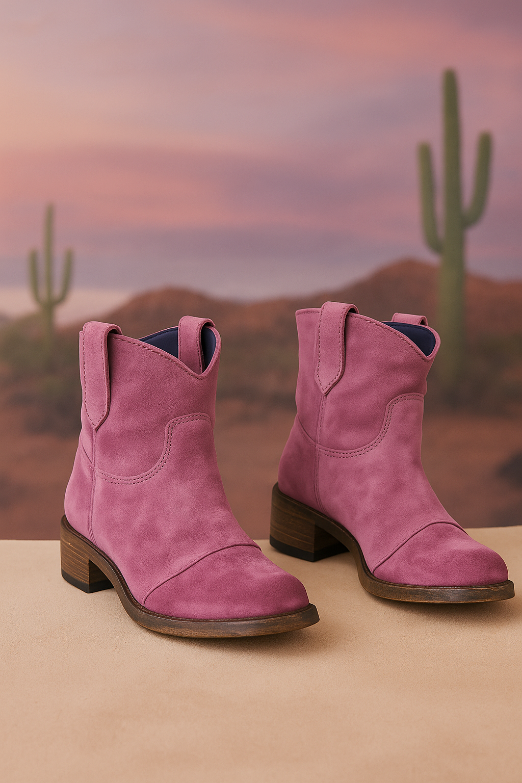 Faye | Bottines Western en Daim Premium