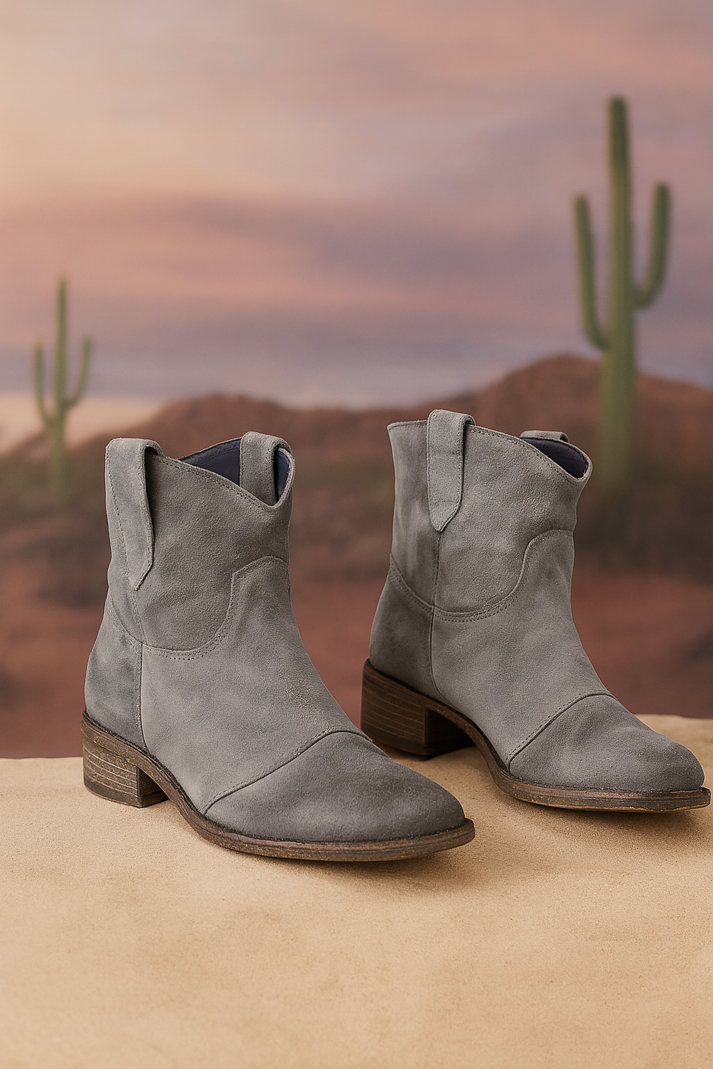 Faye | Bottines Western en Daim Premium