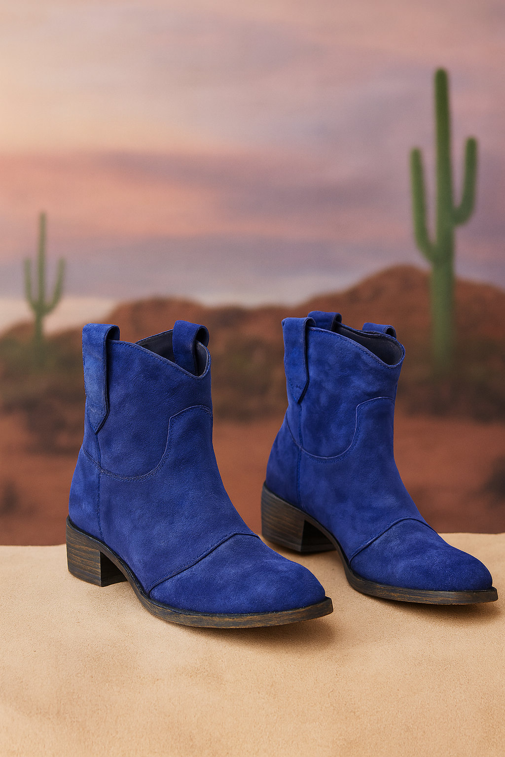 Faye | Bottines Western en Daim Premium