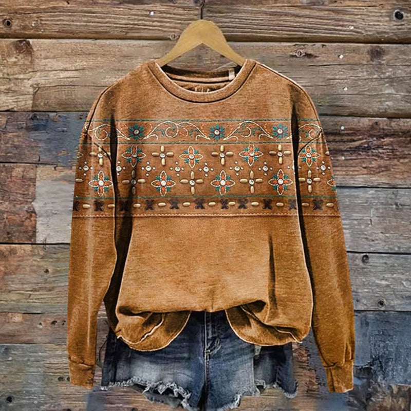Sweat-Shirt Vintage À Imprimé Floral