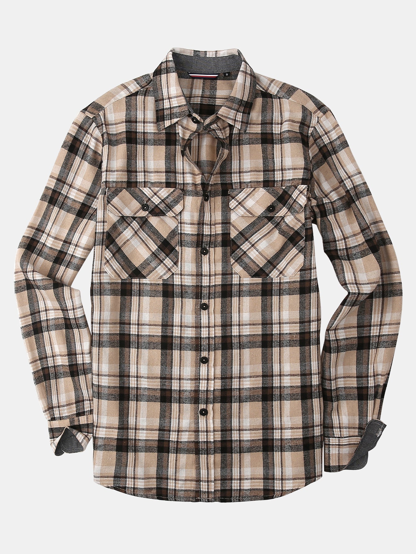Chemise en flanelle à carreaux avec boutons