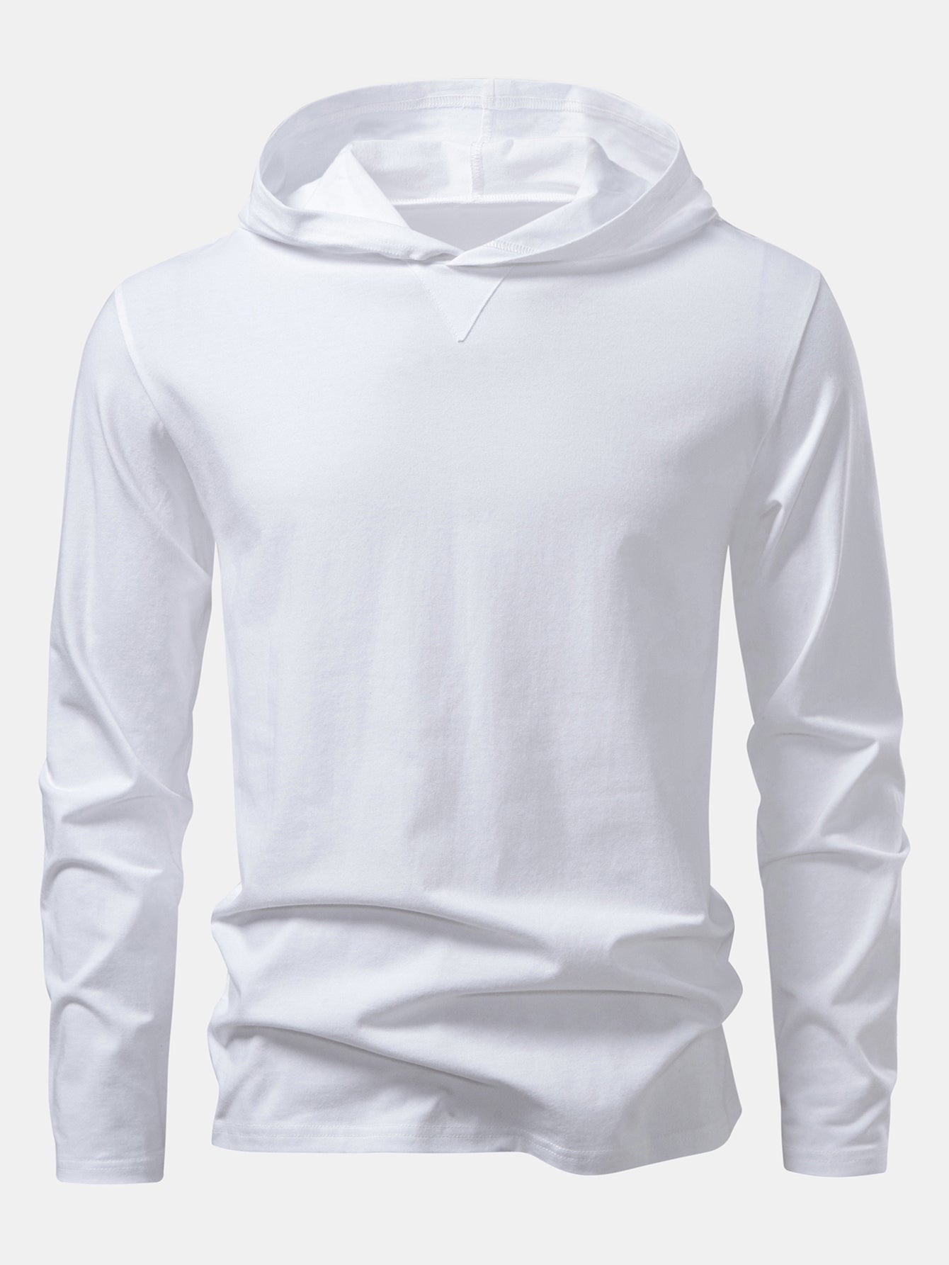 T-shirt à capuche en coton à manches longues