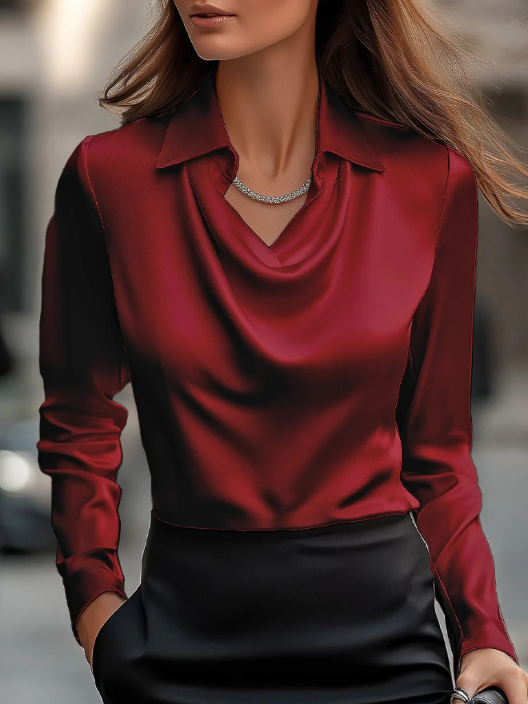 BLOUSE EN SATIN DRAPE MELODY