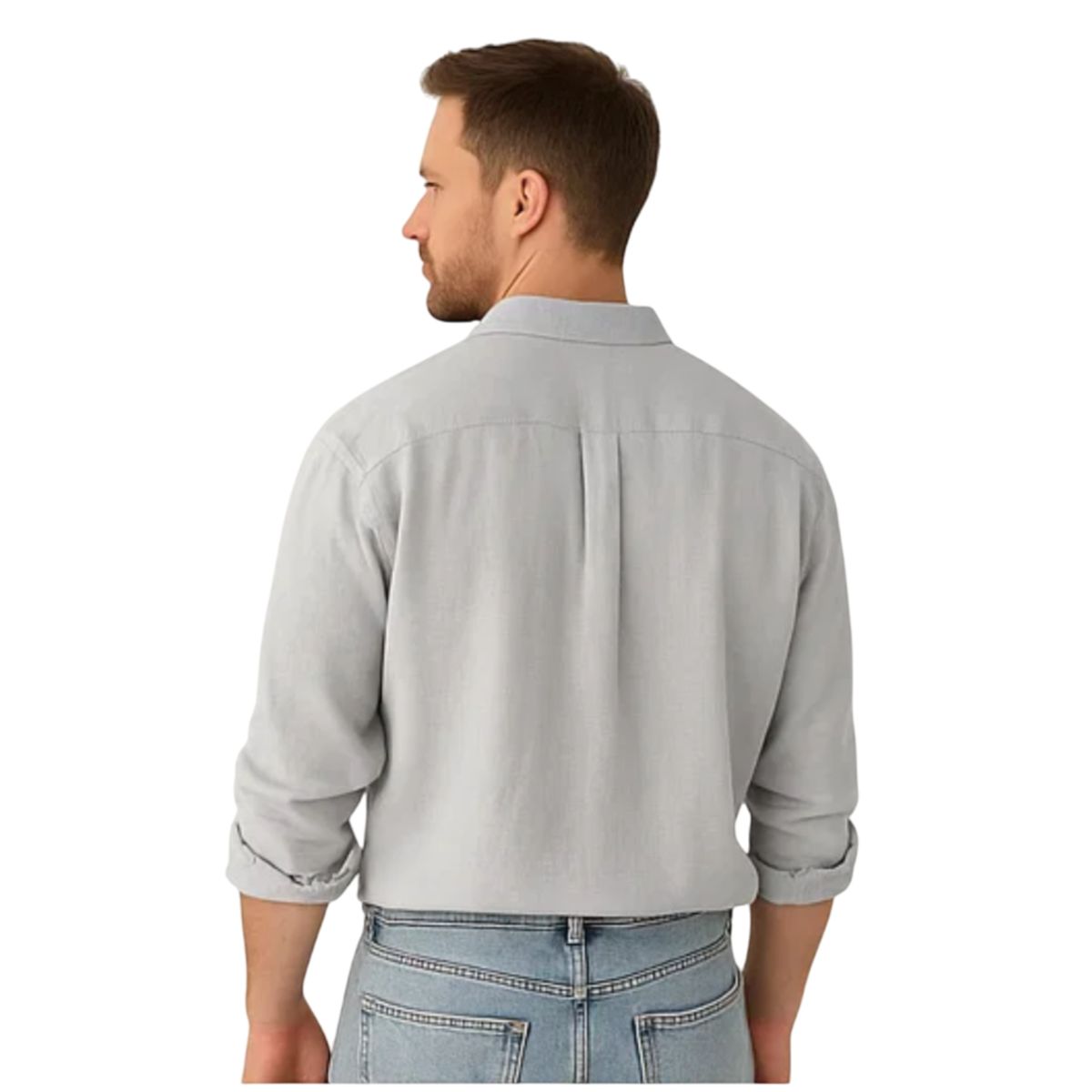 Chemise en Coton à Manches Longues pour Homme