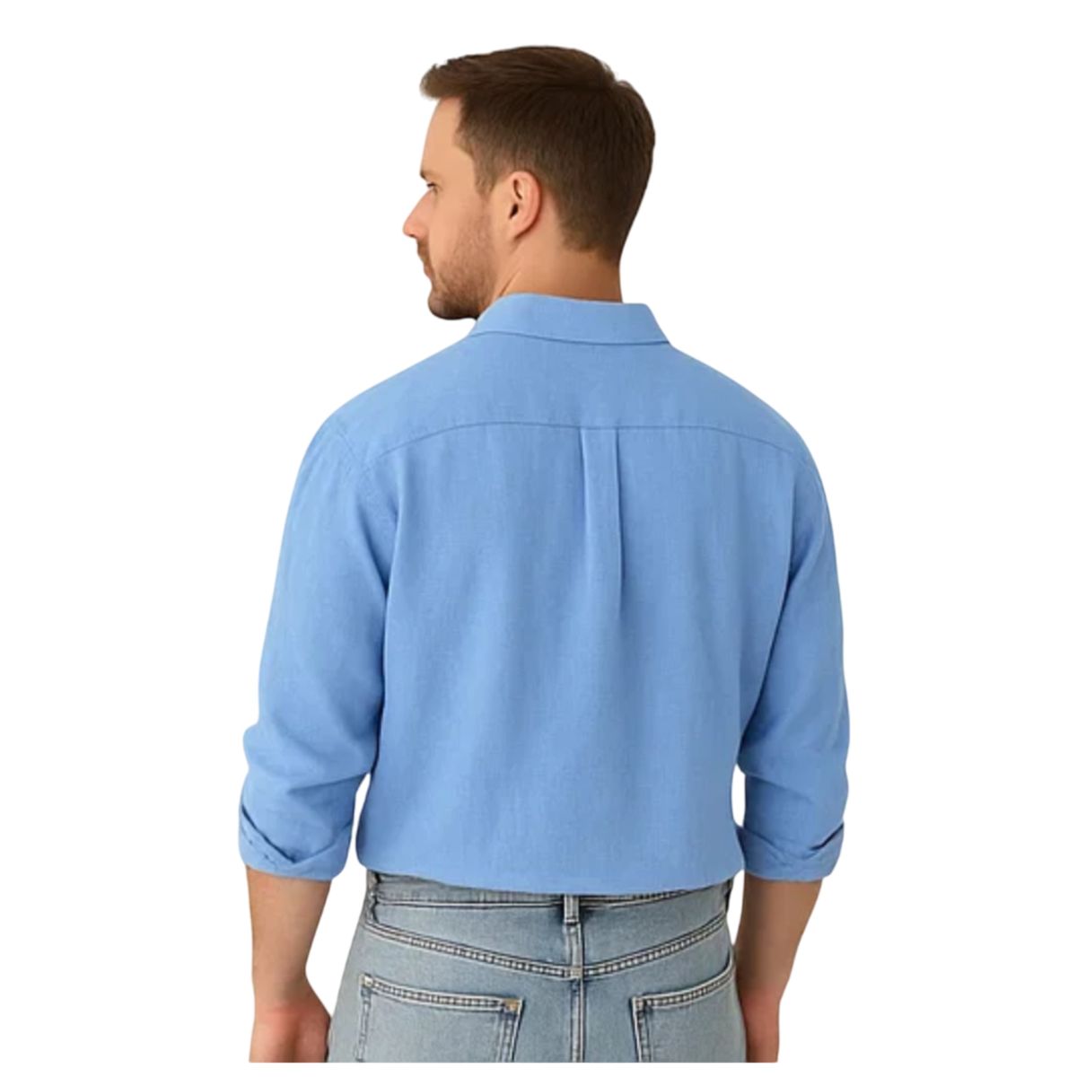 Chemise en Coton à Manches Longues pour Homme