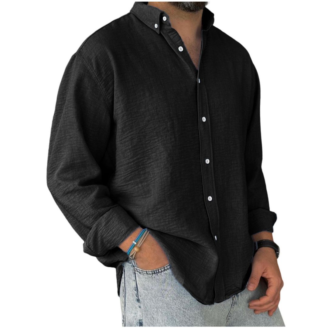 Chemise en Coton à Manches Longues pour Homme