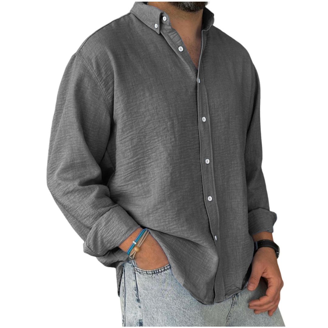 Chemise en Coton à Manches Longues pour Homme