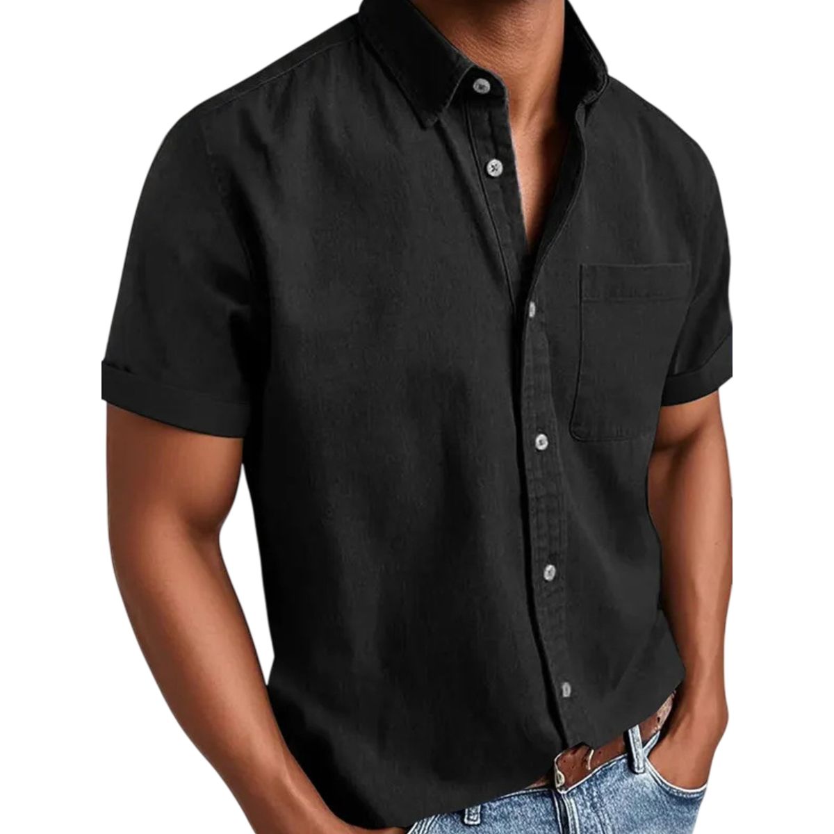 Chemise à manches courtes classique pour hommes