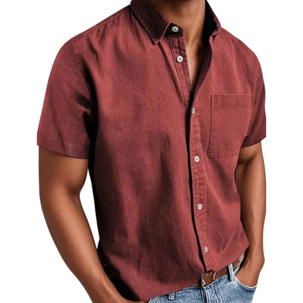 Chemise à manches courtes classique pour hommes