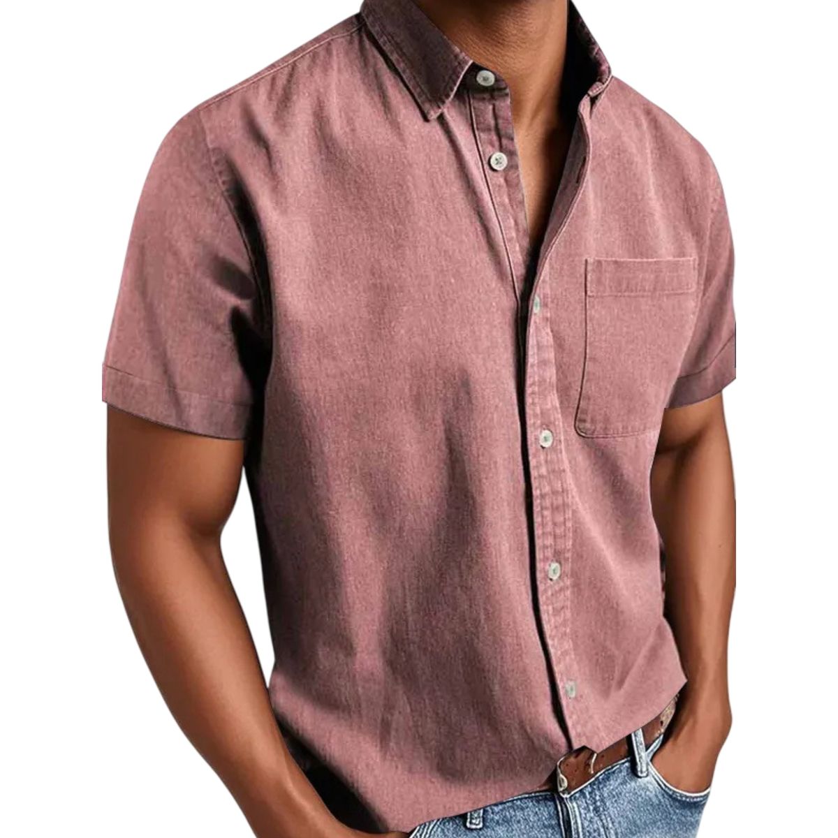 Chemise à manches courtes classique pour hommes