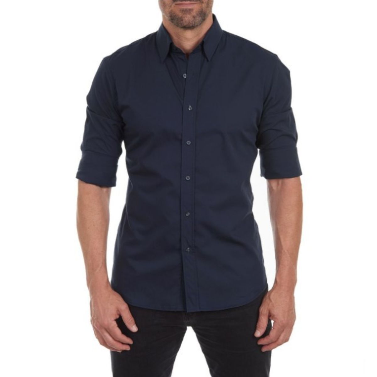 Chemise de Costume Stretch à Fermeture Éclair Cachée pour Hommes