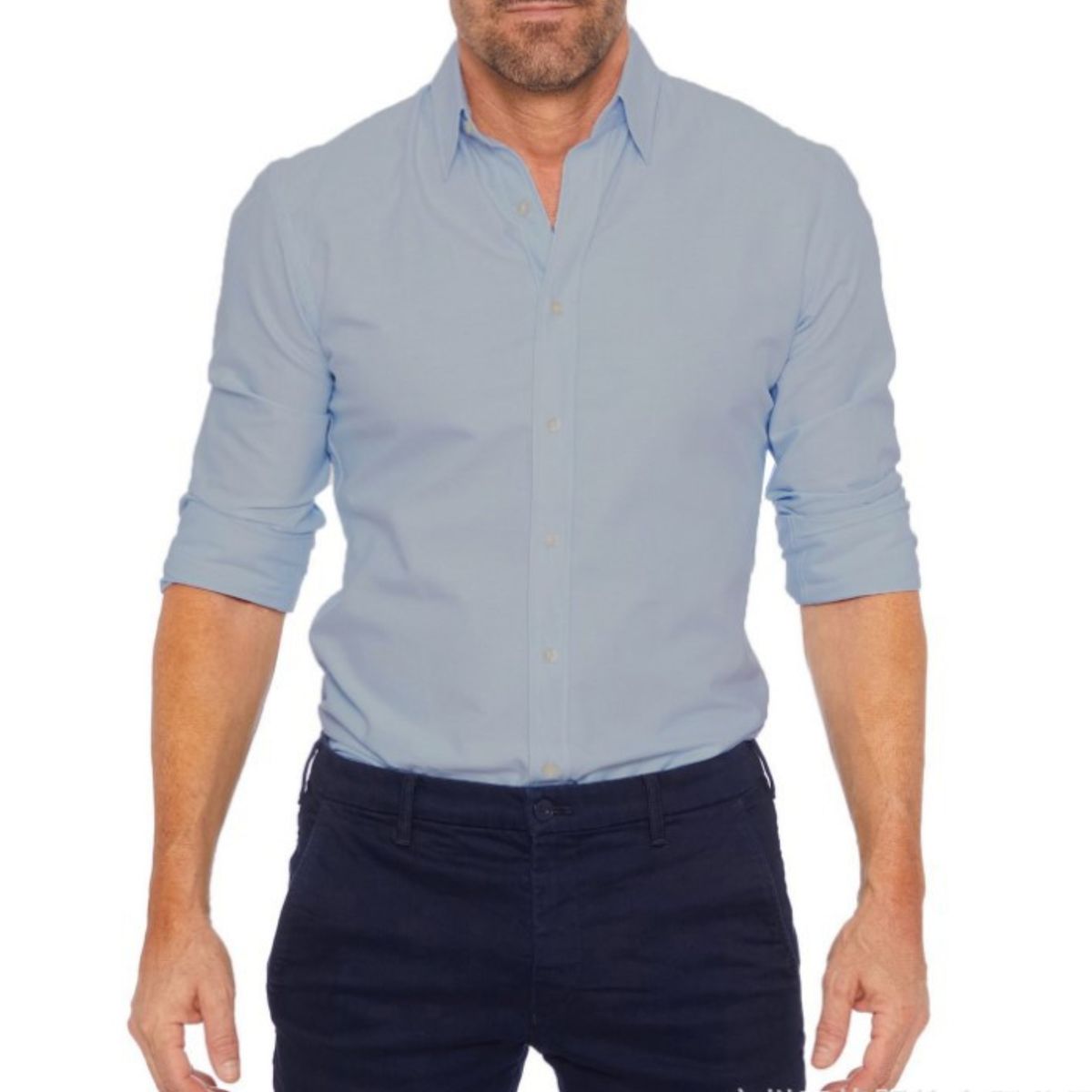 Chemise de Costume Stretch à Fermeture Éclair Cachée pour Hommes