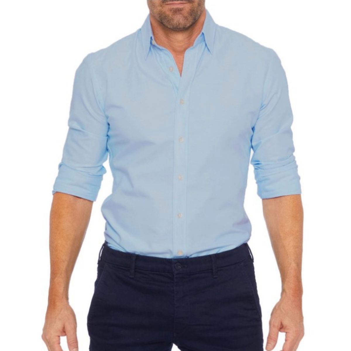 Chemise de Costume Stretch à Fermeture Éclair Cachée pour Hommes