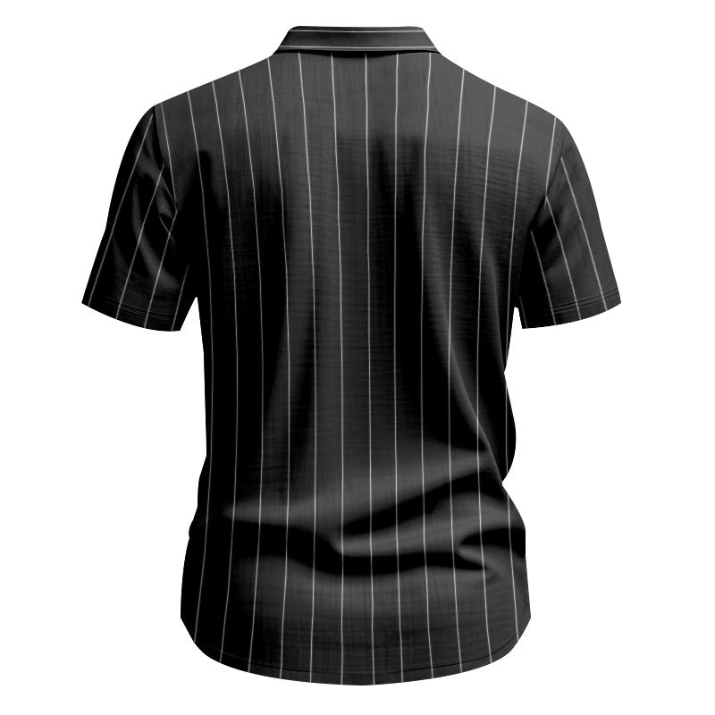 Chemise à Manches Courtes Rayée en Lin pour Hommes