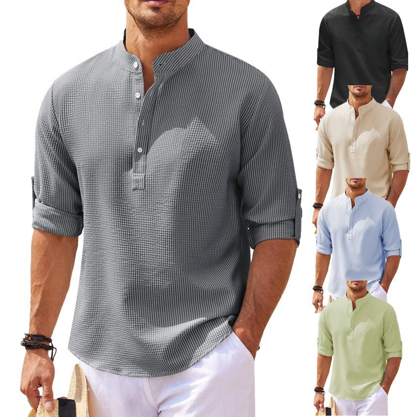Chemise Henley à Manches Longues pour Hommes