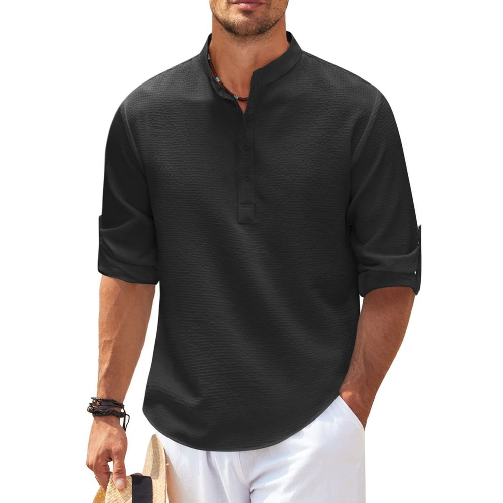 Chemise Henley à Manches Longues pour Hommes