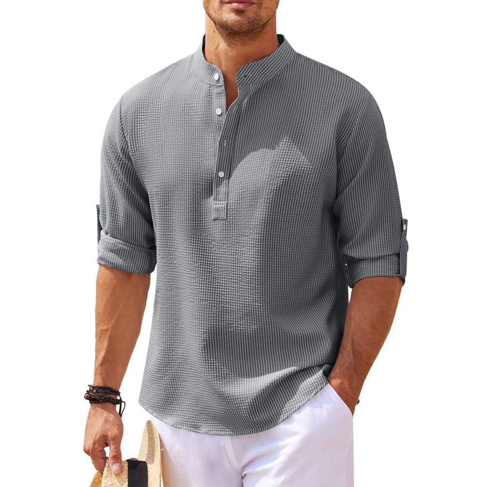 Chemise Henley à Manches Longues pour Hommes