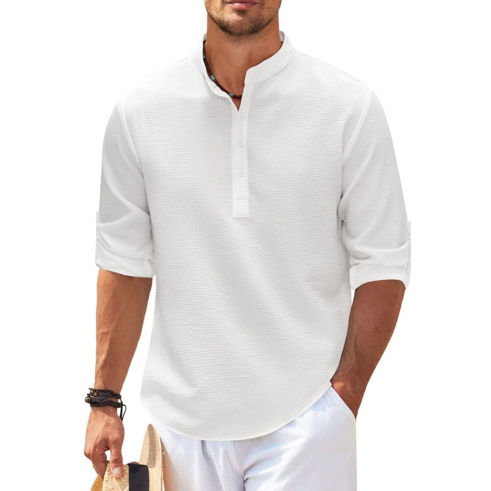 Chemise Henley à Manches Longues pour Hommes