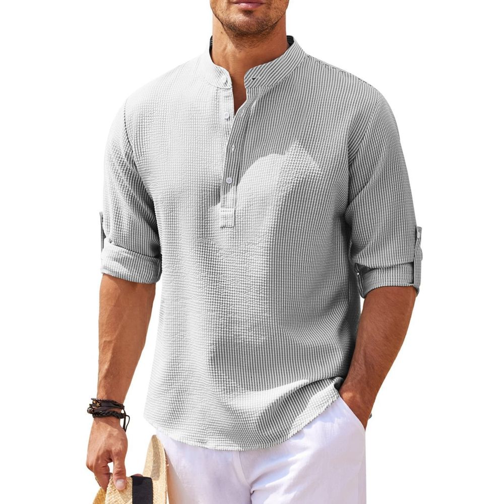 Chemise Henley à Manches Longues pour Hommes