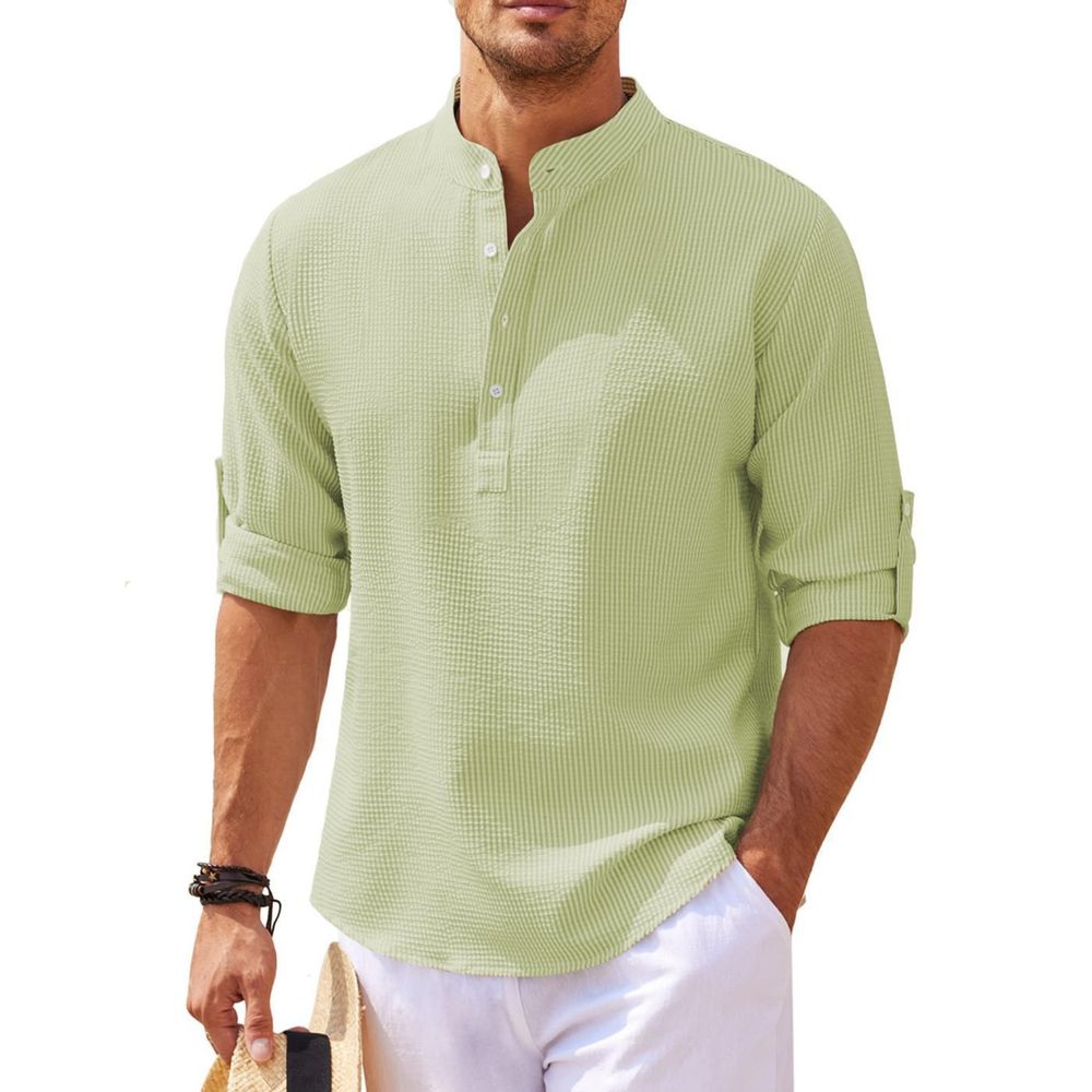 Chemise Henley à Manches Longues pour Hommes