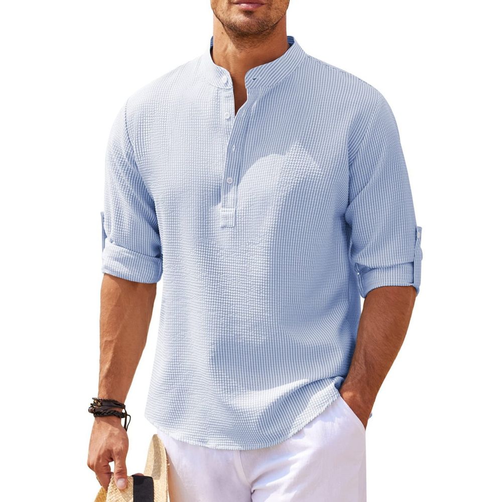 Chemise Henley à Manches Longues pour Hommes