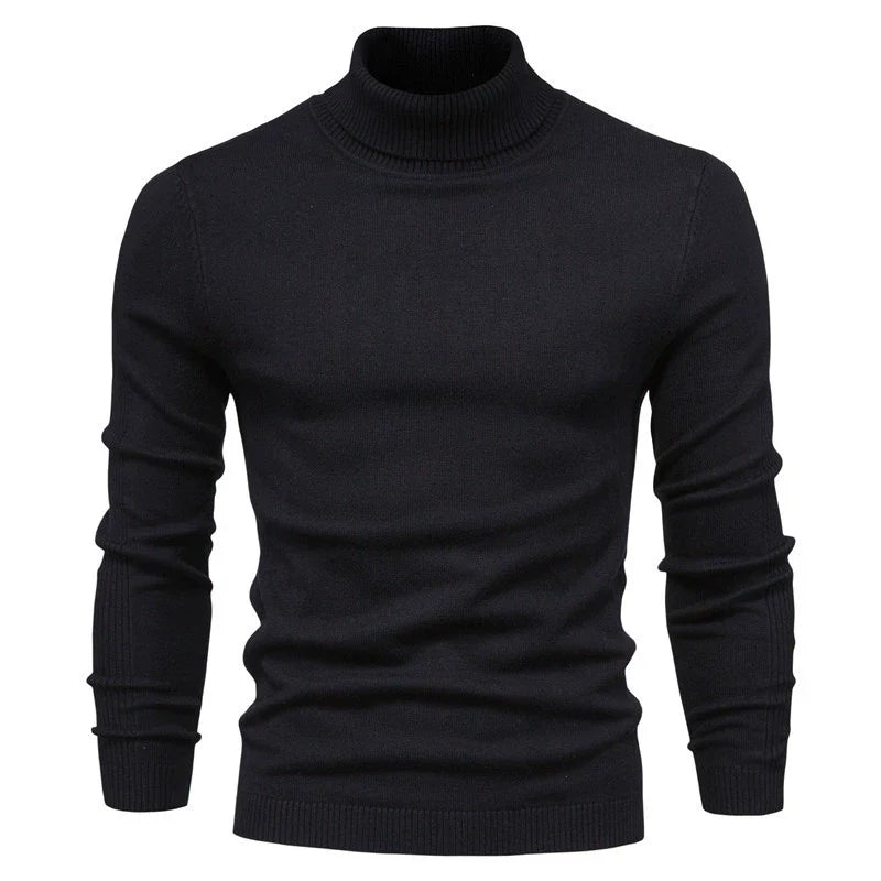 Pull à col roulé en tricot premium pour hommes